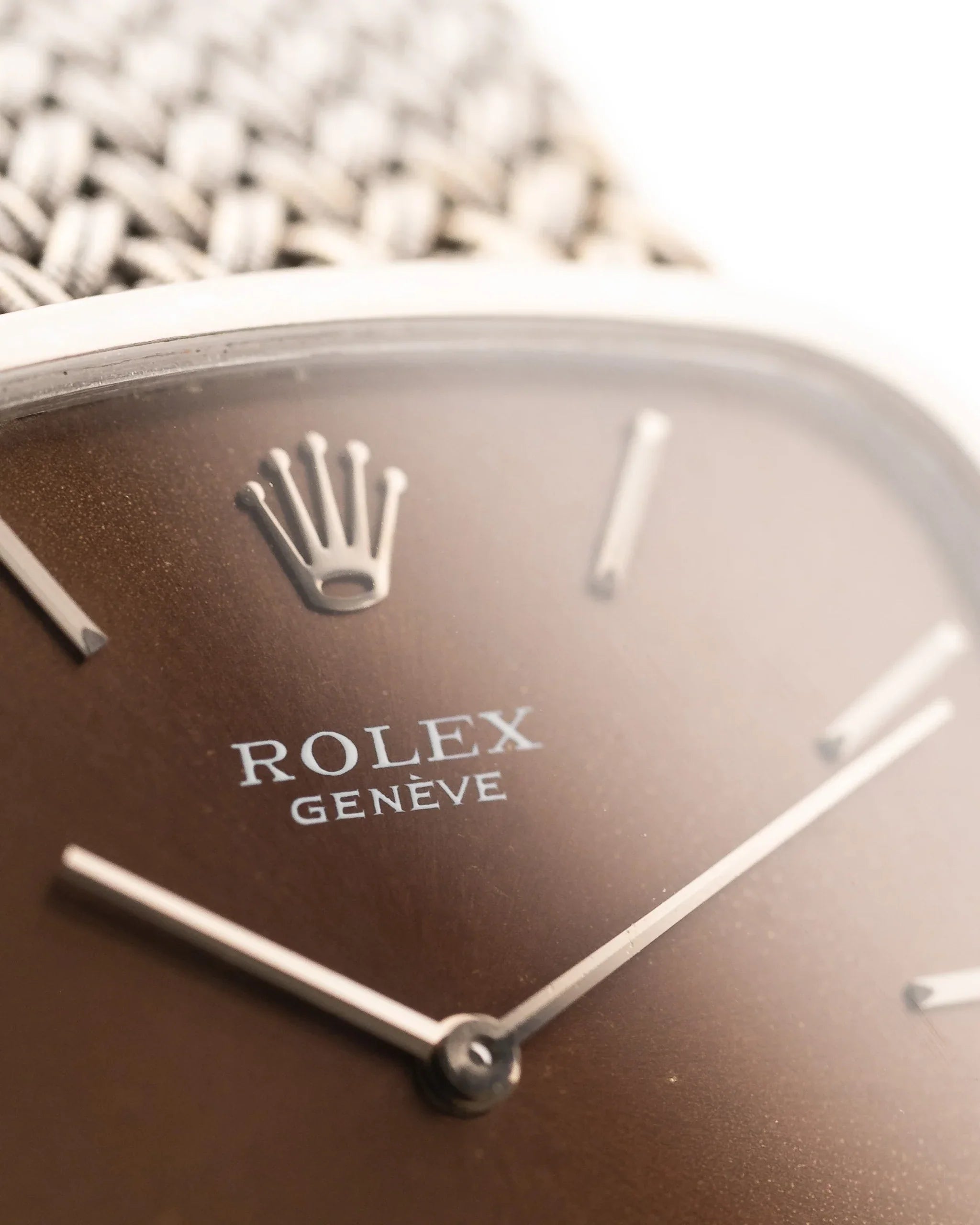 Royal Pure Silver Dial  Cellini 18k Square Tropic 1976 (7-A Quality) Very Heavy & Policed Quality