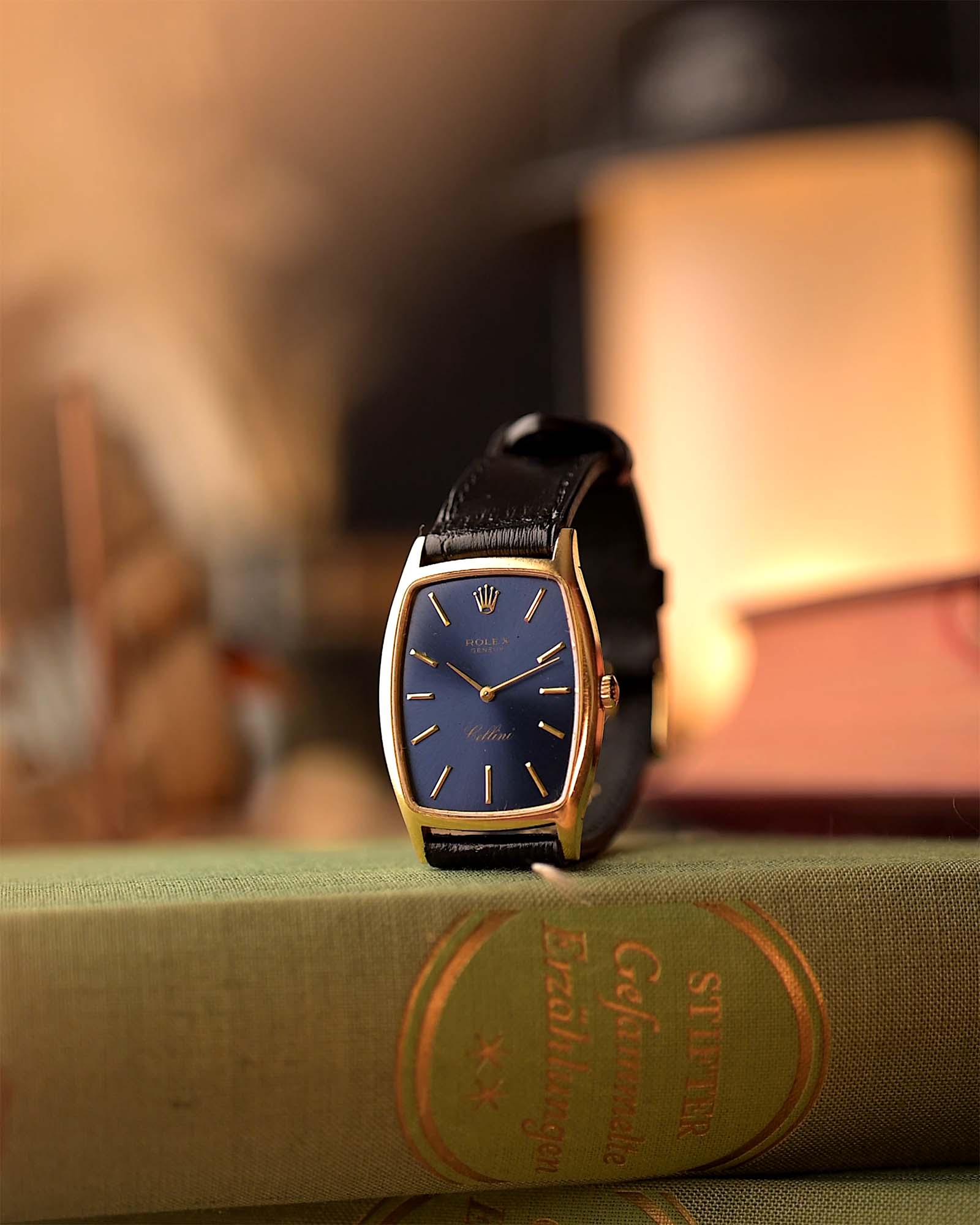 Rolex Cellini 3807 Rectangular Blue 1973