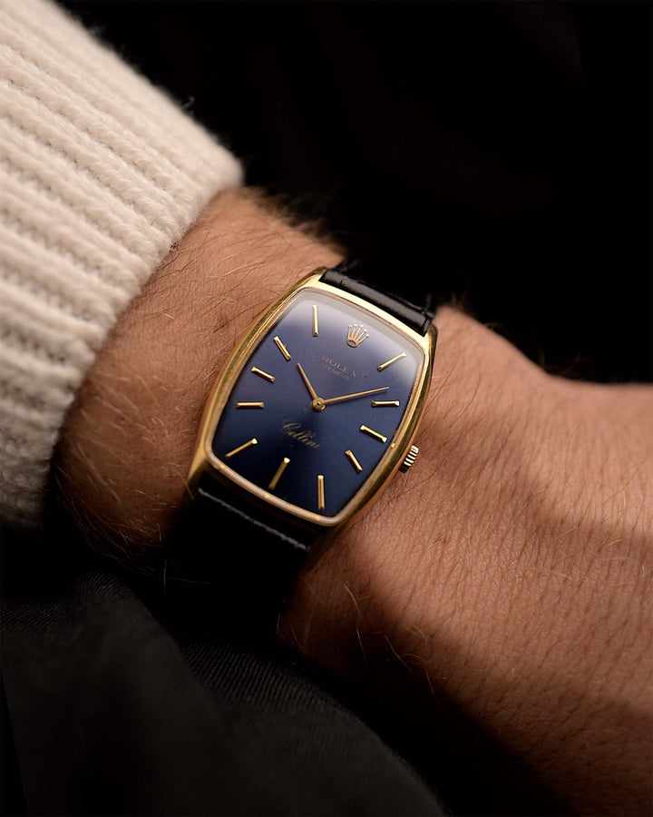 Rolex Cellini 3807 Rectangular Blue 1973