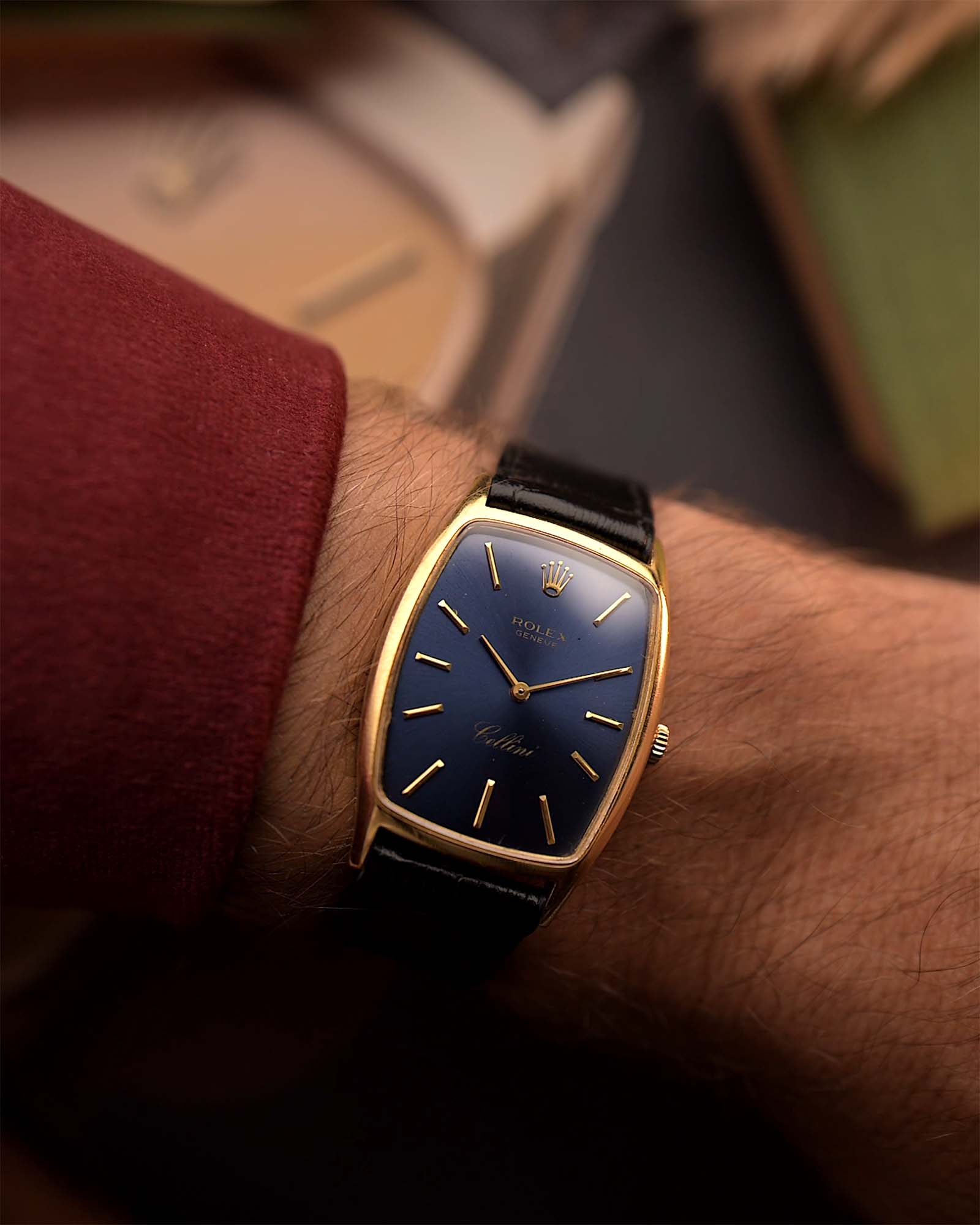 Rolex Cellini 3807 Rectangular Blue 1973
