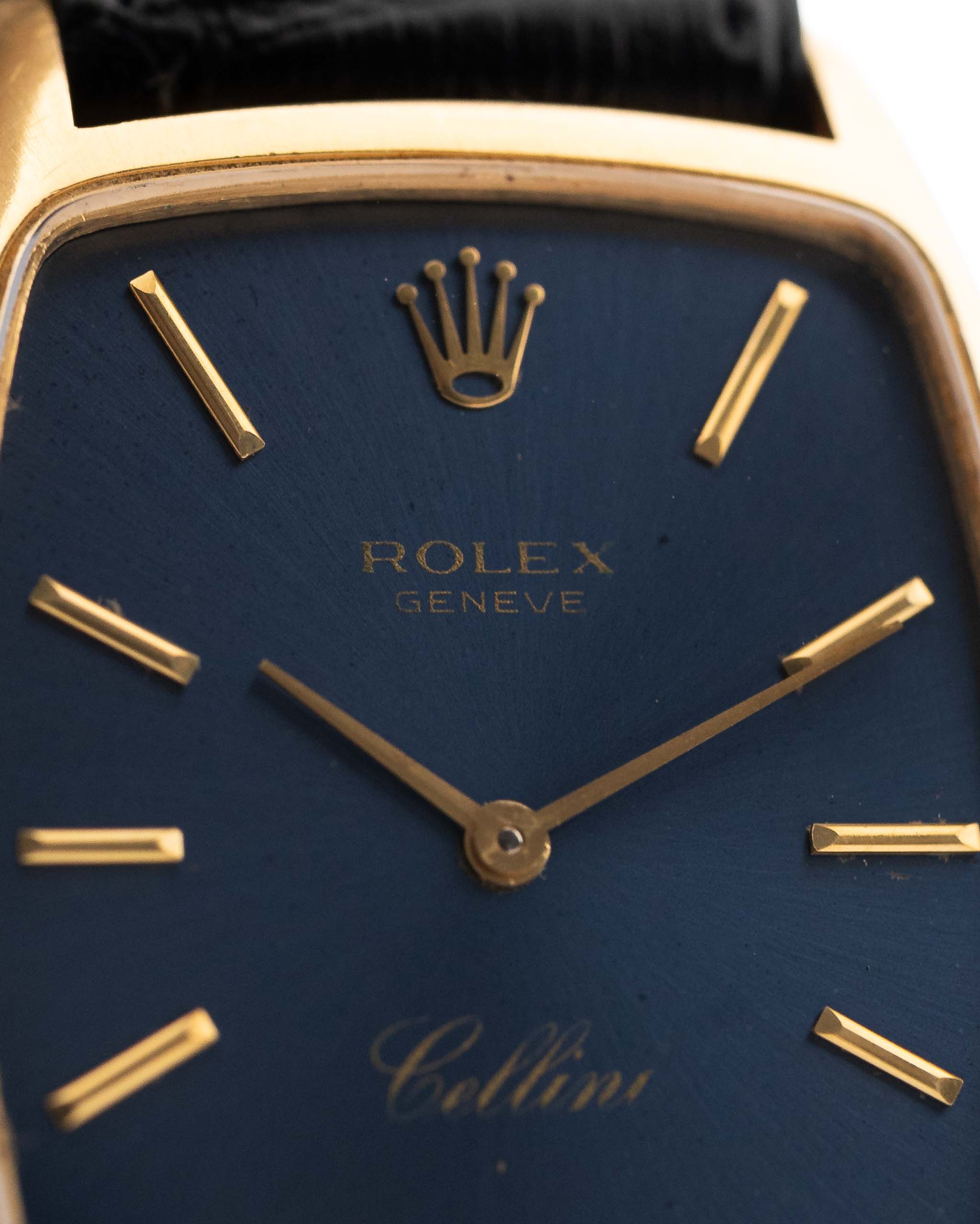 Rolex Cellini 3807 Rectangular Blue 1973