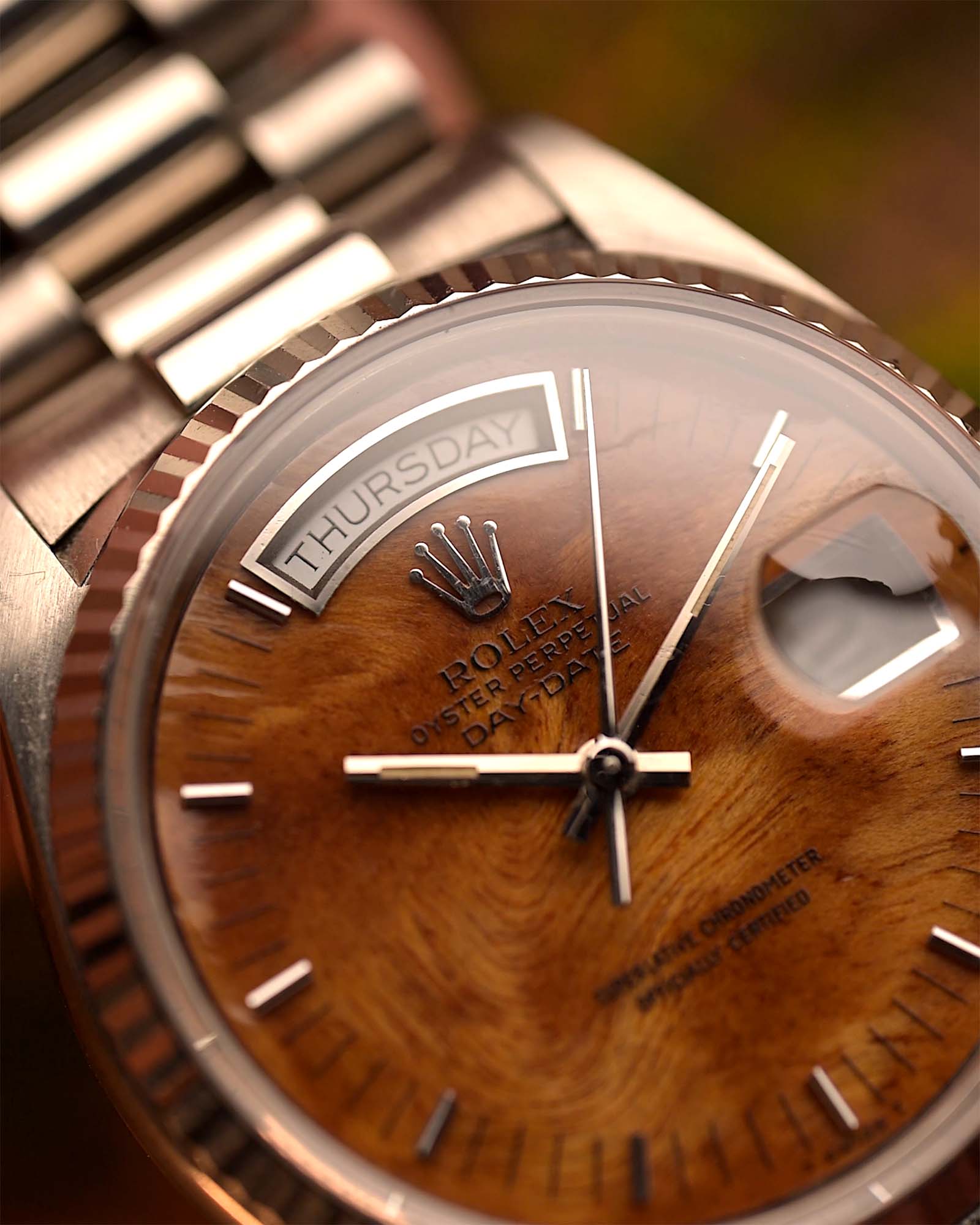 Royal Tiger  Day Date 18039 Burl Wood 1987