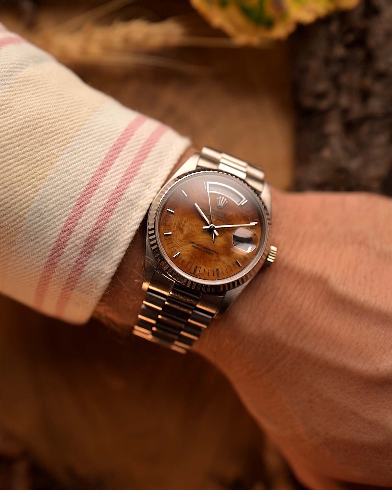 Royal Tiger  Day Date 18039 Burl Wood 1987